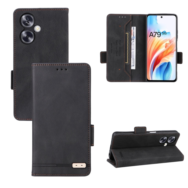 For OPPO A79 5G Magnetic Clasp Leather Phone Case(Black) - free shipping - PMC TechLife - Order now!