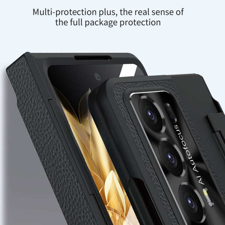 For Honor Magic V2 Shield Series Integrated Folding Phone Case(Blue+Gold) - Honor Cases by PMC TechLife | Online Shopping South Africa | PMC TechLife | Buy Now Pay Later Mobicred