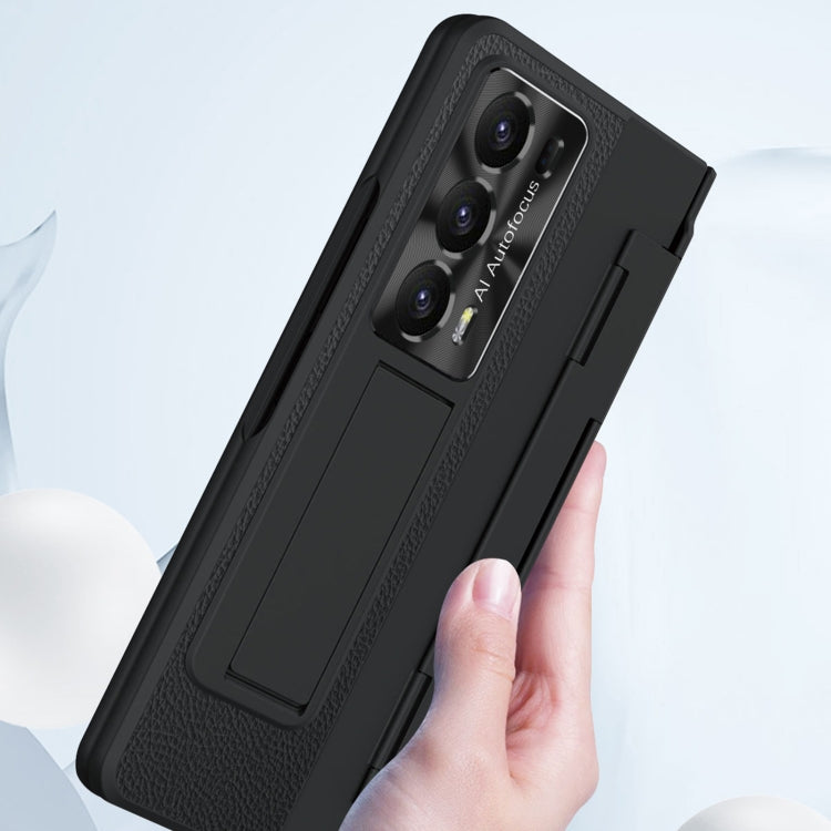 For Honor Magic V2 Shield Series Integrated Folding Phone Case(Blue+Gold) - Honor Cases by PMC TechLife | Online Shopping South Africa | PMC TechLife | Buy Now Pay Later Mobicred