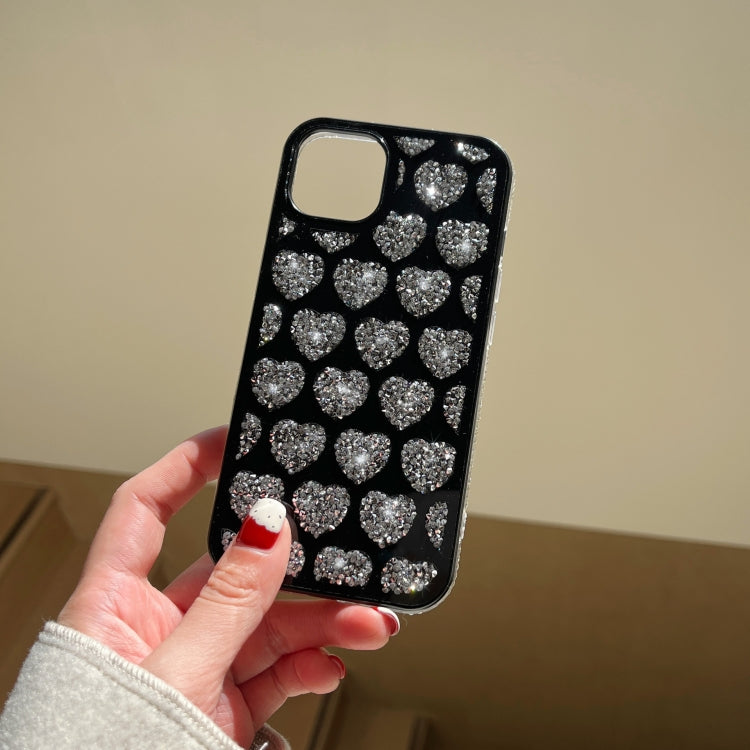 For iPhone 14 Pro Max Love Hearts Diamond Mirror TPU Phone Case(Rose Gold) - iPhone 14 Pro Max Cases by PMC Jewellery | Online Shopping South Africa | PMC Jewellery