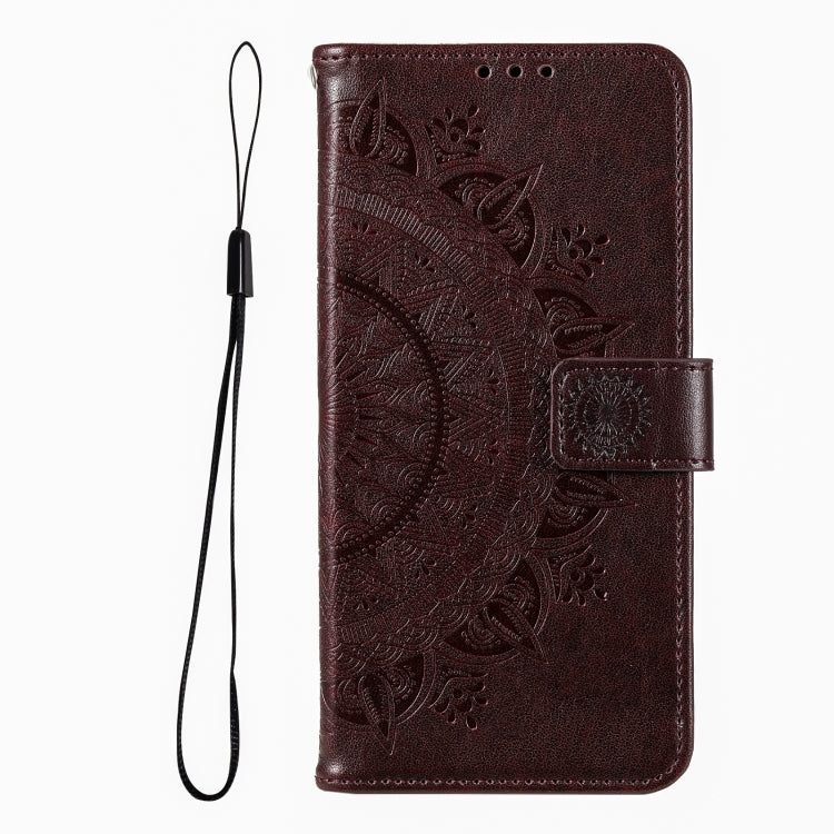 For iPhone 16 Pro Max Totem Flower Embossed Leather Phone Case(Brown) - iPhone 16 Pro Max Cases by PMC Jewellery | Online Shopping South Africa | PMC Jewellery | Buy Now Pay Later Mobicred