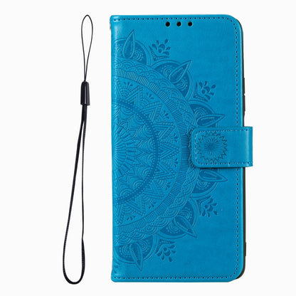 For iPhone 16 Pro Totem Flower Embossed Leather Phone Case(Blue) - iPhone 16 Pro Cases by PMC Jewellery | Online Shopping South Africa | PMC Jewellery | Buy Now Pay Later Mobicred