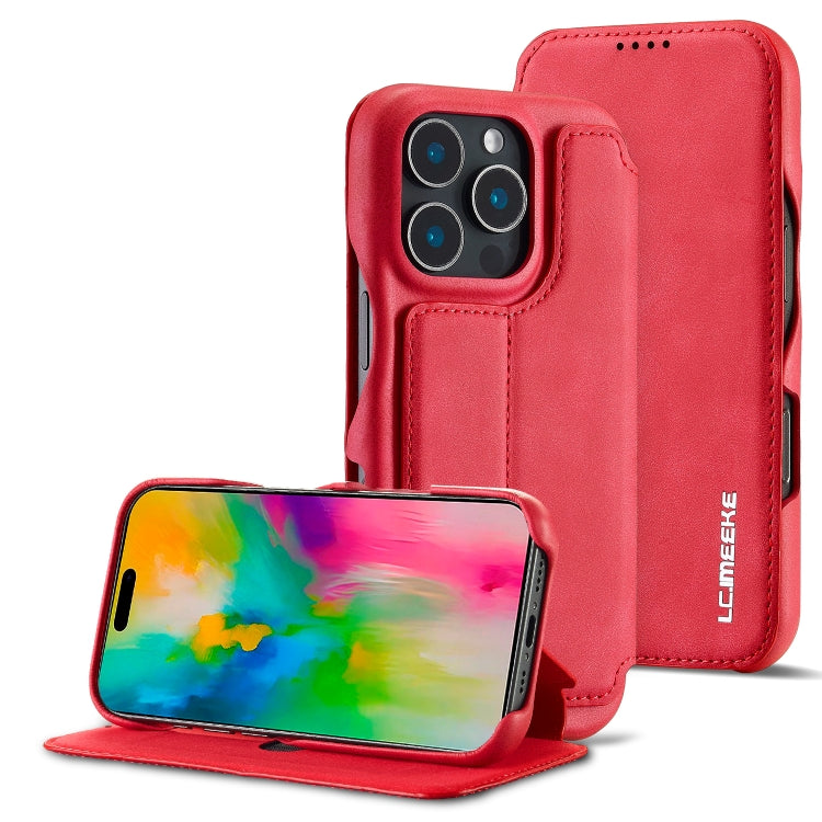 For iPhone 16 Pro Max LC.IMEEKE Hon Ancient Series Flip Leather Phone Case(Red) - free shipping - PMC Jewellery - Order now!