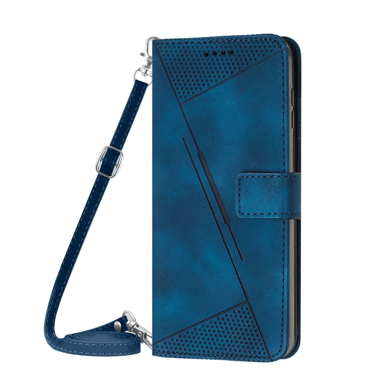 For Honor X8b Dream Triangle Leather Phone Case with Lanyard(Blue) - Honor Cases by PMC Jewellery | Online Shopping South Africa | PMC Jewellery | Buy Now Pay Later Mobicred