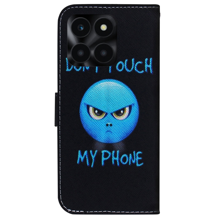 For Honor X6a Coloured Drawing Flip Leather Phone Case(Anger) - Honor Cases by PMC Jewellery | Online Shopping South Africa | PMC Jewellery