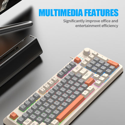 XUNFOX K82 Three-colors 94-Keys Blacklit USB Wired Gaming Keyboard, Cable Length: 1.5m(Shimmer) - Wired Keyboard by PMC Jewellery | Online Shopping South Africa | PMC Jewellery | Buy Now Pay Later Mobicred