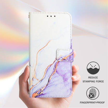 For Honor Magic6 Pro PT003 Marble Pattern Flip Leather Phone Case(White Purple) - Honor Cases by PMC Jewellery | Online Shopping South Africa | PMC Jewellery | Buy Now Pay Later Mobicred