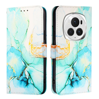 For Honor Magic6 Pro PT003 Marble Pattern Flip Leather Phone Case(Green) - Honor Cases by PMC Jewellery | Online Shopping South Africa | PMC Jewellery | Buy Now Pay Later Mobicred