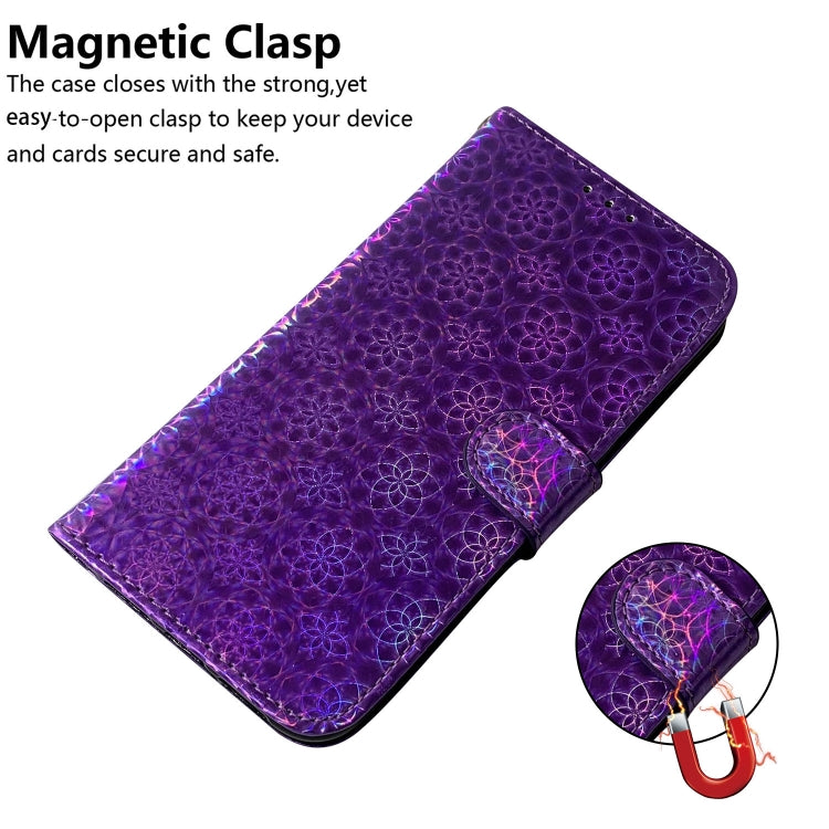 For Honor 90 Colorful Magnetic Buckle Leather Phone Case(Purple) - Honor Cases by PMC Jewellery | Online Shopping South Africa | PMC Jewellery