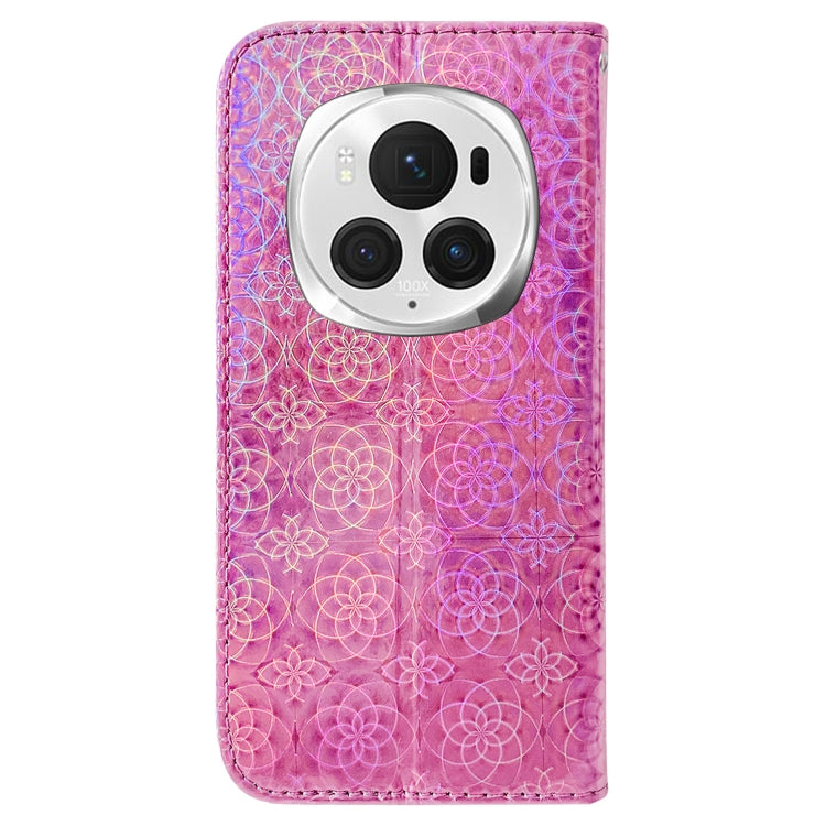 For Honor Magic6 Pro Colorful Magnetic Buckle Leather Phone Case(Pink) - Honor Cases by PMC Jewellery | Online Shopping South Africa | PMC Jewellery | Buy Now Pay Later Mobicred