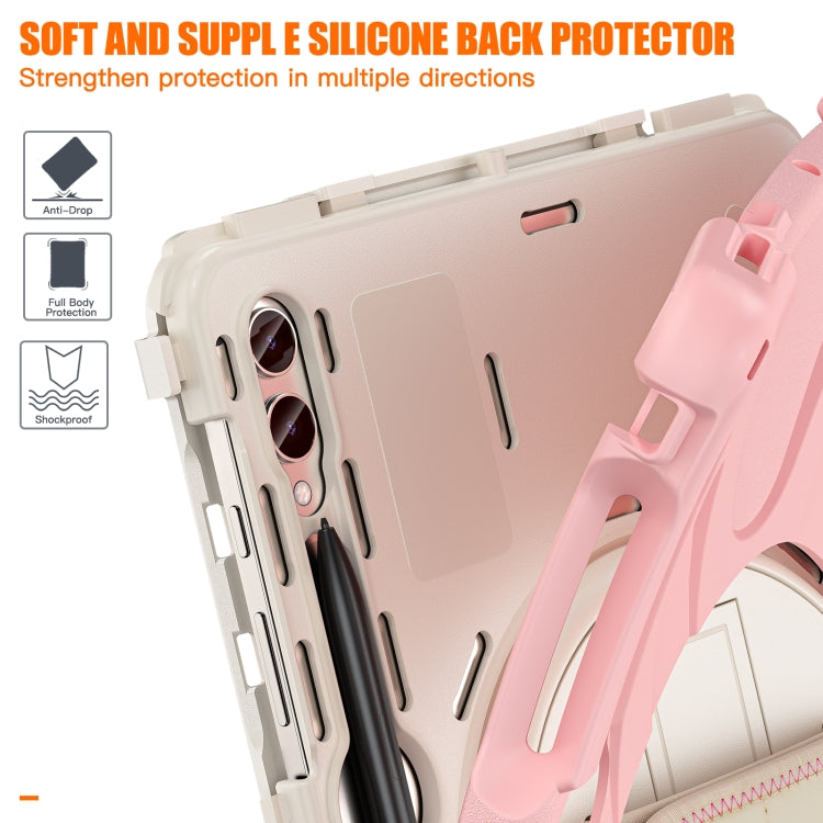 For Samsung Galaxy Tab S9+ / S8+ Rotary Handle Grab TPU + PC Tablet Case(Pink) - Galaxy Tab S9+ Cases by PMC Jewellery | Online Shopping South Africa | PMC Jewellery | Buy Now Pay Later Mobicred