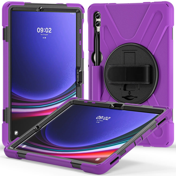 For Samsung Galaxy Tab S9+ / S8+ Rotary Handle Grab TPU + PC Tablet Case(Purple) - Galaxy Tab S9+ Cases by PMC Jewellery | Online Shopping South Africa | PMC Jewellery | Buy Now Pay Later Mobicred