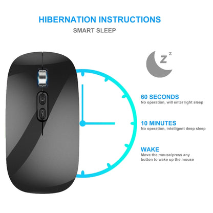 HXSJ M103 1600DPI Dual Mode 2.4GHz + Bluetooth 5.1 Wireless Rechargeable Mouse(Silver) - Wireless Mice by HXSJ | Online Shopping South Africa | PMC Jewellery | Buy Now Pay Later Mobicred