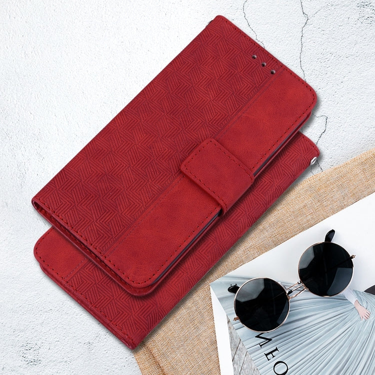 For Honor Magic6 Pro Geometric Embossed Leather Phone Case(Red) - Honor Cases by PMC Jewellery | Online Shopping South Africa | PMC Jewellery | Buy Now Pay Later Mobicred