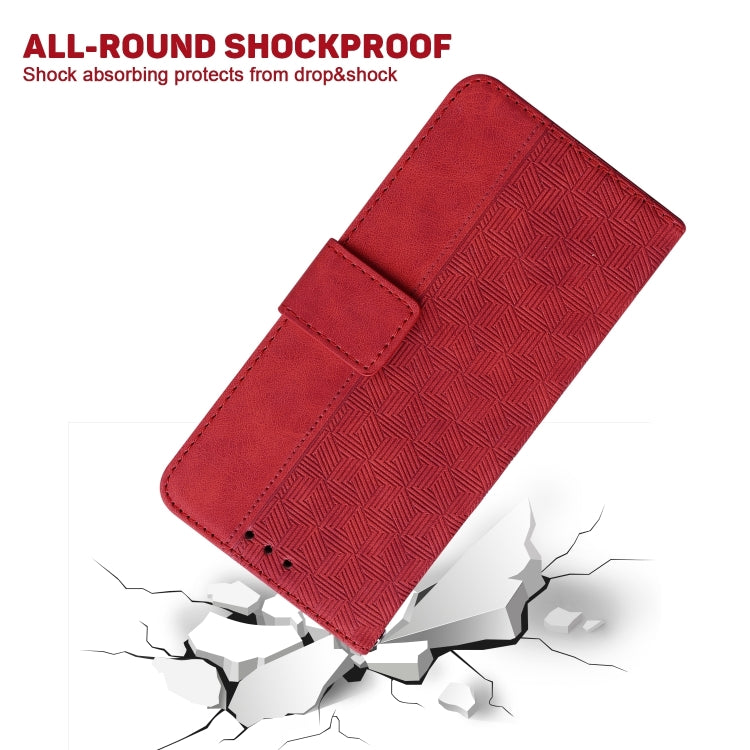 For Honor Magic6 Pro Geometric Embossed Leather Phone Case(Red) - Honor Cases by PMC Jewellery | Online Shopping South Africa | PMC Jewellery | Buy Now Pay Later Mobicred