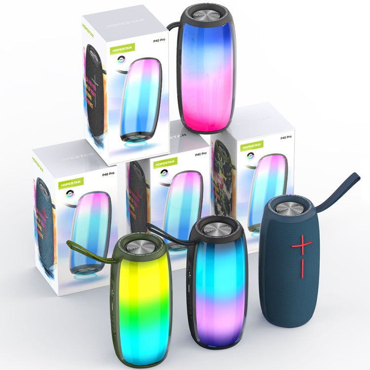 HOPESTAR P40 Pro IPX6 Waterproof RGB Light Wireless Bluetooth Speaker(Army Green) - Waterproof Speaker by HOPESTAR | Online Shopping South Africa | PMC Jewellery | Buy Now Pay Later Mobicred