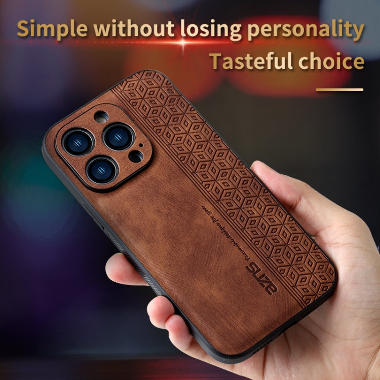 For iPhone 15 Pro Max AZNS 3D Embossed Skin Feel Phone Case(Brown) - iPhone 15 Pro Max Cases by AZNS | Online Shopping South Africa | PMC Jewellery | Buy Now Pay Later Mobicred