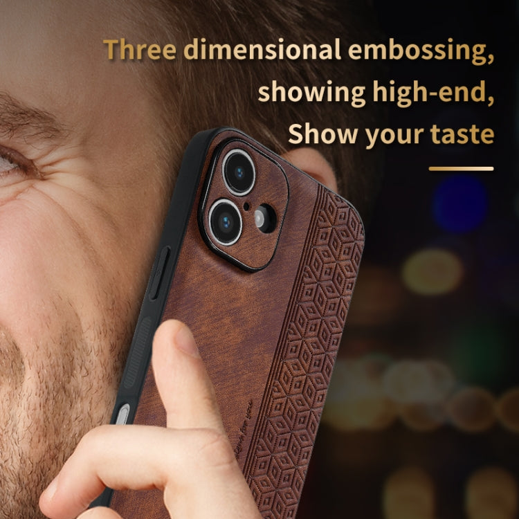 For iPhone 16 AZNS 3D Embossed Skin Feel Phone Case(Brown) - iPhone 16 Cases by AZNS | Online Shopping South Africa | PMC Jewellery | Buy Now Pay Later Mobicred