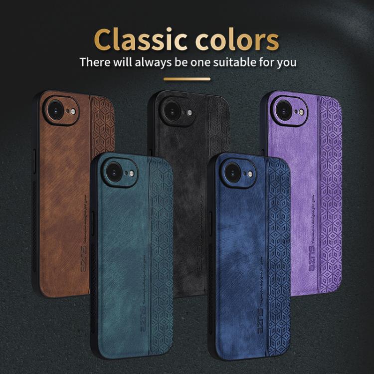 For iPhone 16e AZNS 3D Embossed Skin Feel Phone Case(Brown) - free shipping - PMc TechLife - Order now!