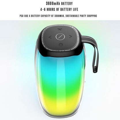 HOPESTAR P50 IPX6 Waterproof Outdoor Portable RGB Light Bluetooth Speaker(Grey) - Waterproof Speaker by HOPESTAR | Online Shopping South Africa | PMC Jewellery | Buy Now Pay Later Mobicred