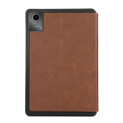 For Lenovo Tab M11 / Xiaoxin Pad 11 2024 PU Flip Tablet Protective Leather Tablet Case(Brown) - Lenovo by PMC Jewellery | Online Shopping South Africa | PMC Jewellery | Buy Now Pay Later Mobicred