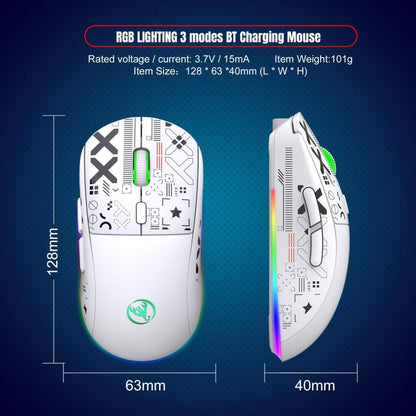 HXSJ T90 RGB Light Three-mode Wireless Gaming Mouse(Black) - Wireless Mice by HXSJ | Online Shopping South Africa | PMC Jewellery | Buy Now Pay Later Mobicred