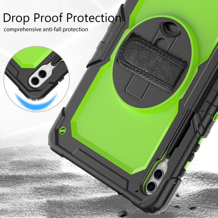 For Samsung Galaxy Tab S10+ / S9+ / S9 FE+ Silicone + PC Tablet Case(Black+Yellow Green) - Galaxy Tab S9+ Cases by PMC Jewellery | Online Shopping South Africa | PMC Jewellery | Buy Now Pay Later Mobicred