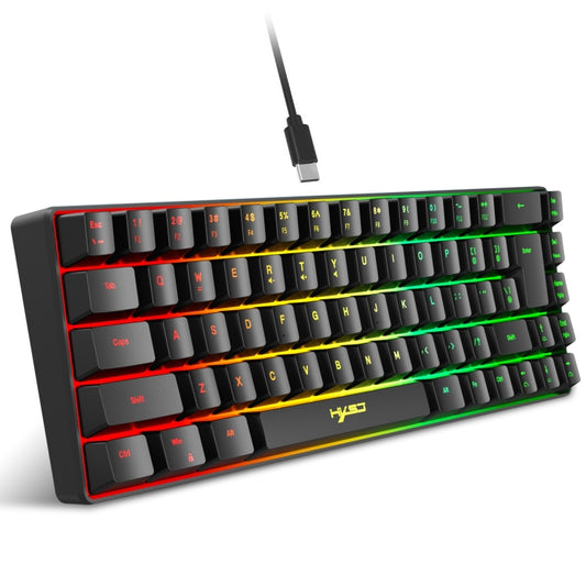 HXSJ V200 Wired RGB Backlit Mechanical Keyboard 68 Key Caps, Cable Length: 1.7m(Black) - Wired Keyboard by HXSJ | Online Shopping South Africa | PMC Jewellery | Buy Now Pay Later Mobicred