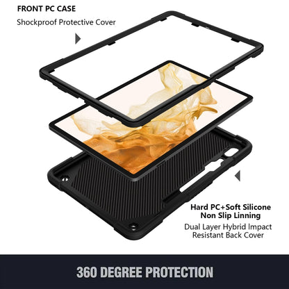 For Samsung Galaxy Tab S9+ Butterfly Kickstand Heavy Duty Hard Rugged Tablet Case(Black) - Galaxy Tab S9+ Cases by PMC Jewellery | Online Shopping South Africa | PMC Jewellery | Buy Now Pay Later Mobicred