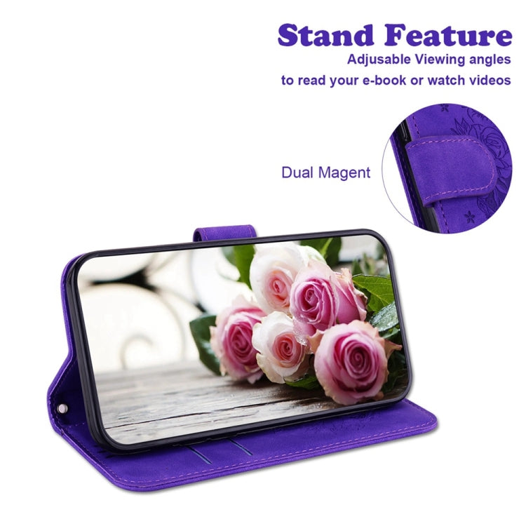 For Honor X5 Plus / Play 40C Butterfly Rose Embossed Leather Phone Case(Purple) - free shipping - PMC TechLife - Order now!
