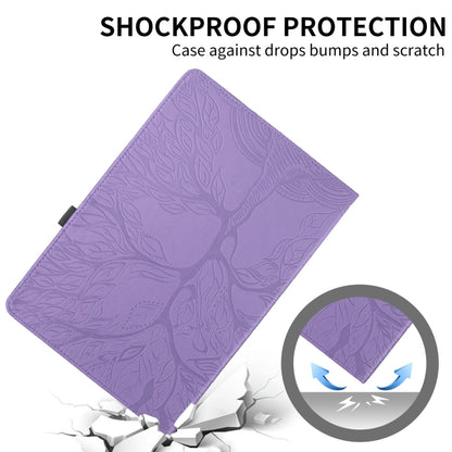 For Samsung Galaxy Tab S9 / S7 / S8 Tree Life Embossed Rotation Leather Tablet Case(Purple) - Galaxy Tab S9 Cases by PMC Jewellery | Online Shopping South Africa | PMC Jewellery | Buy Now Pay Later Mobicred