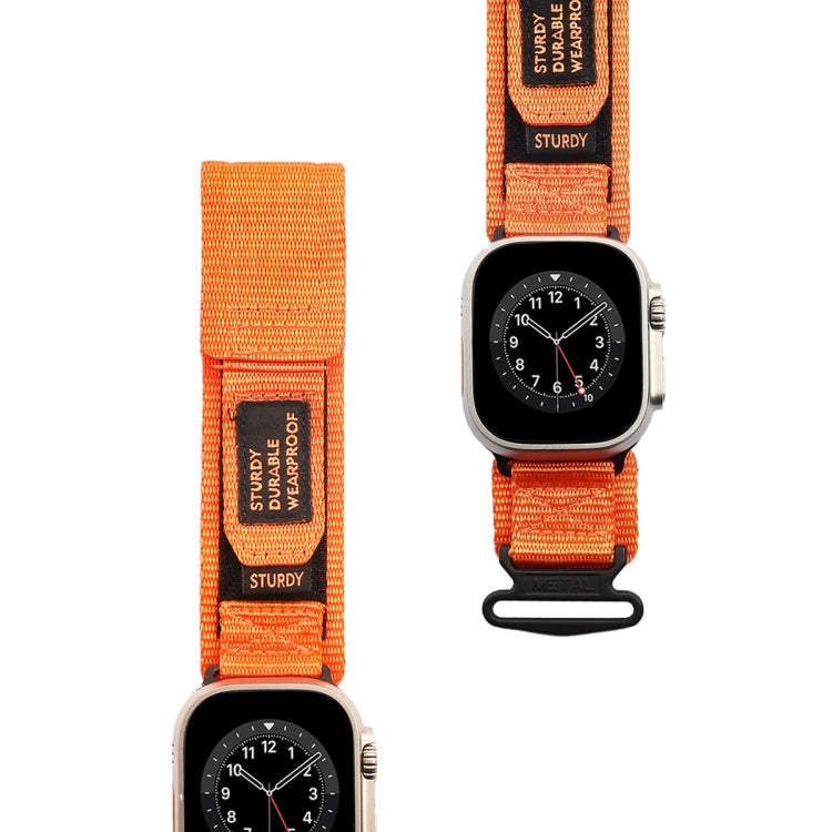 For Apple Watch Ultra 49mm AW Nylon Two-Section Watch Band(Orange) - Watch Bands by PMC Jewellery | Online Shopping South Africa | PMC Jewellery | Buy Now Pay Later Mobicred