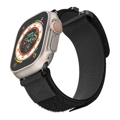 For Apple Watch Ultra 2 49mm AW Nylon Two-Section Watch Band(Black) - Watch Bands by PMC Jewellery | Online Shopping South Africa | PMC Jewellery | Buy Now Pay Later Mobicred