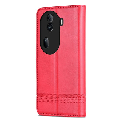 For OPPO Reno11 China AZNS Magnetic Calf Texture Flip Leather Phone Case(Red) - Reno11 Cases by AZNS | Online Shopping South Africa | PMC Jewellery | Buy Now Pay Later Mobicred