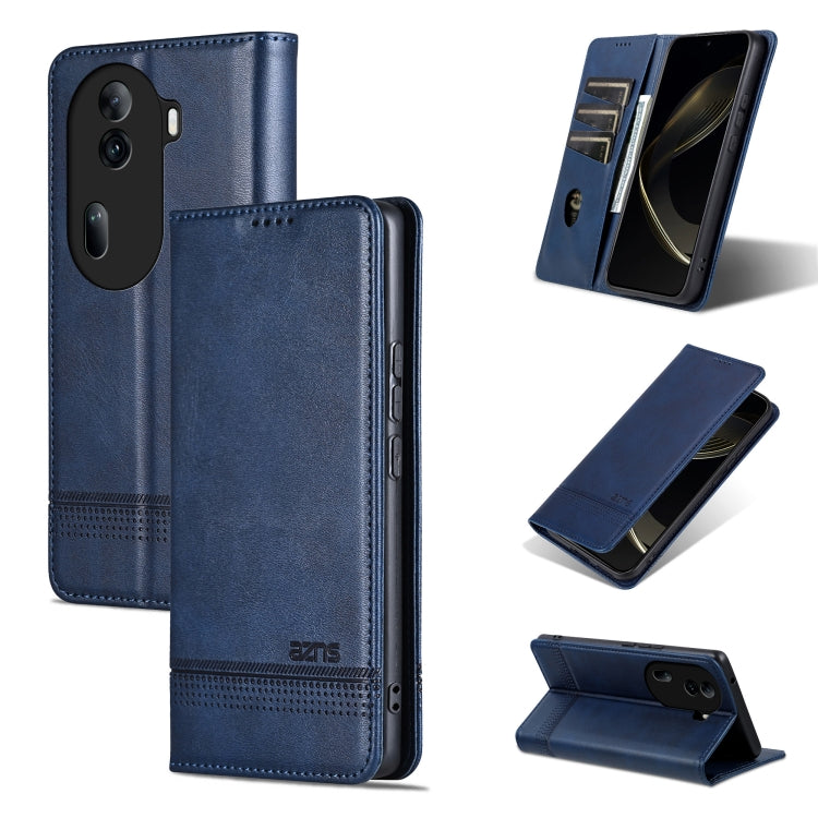 For OPPO Reno11 Pro China AZNS Magnetic Calf Texture Flip Leather Phone Case(Dark Blue) - Reno11 Pro Cases by AZNS | Online Shopping South Africa | PMC Jewellery | Buy Now Pay Later Mobicred