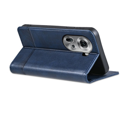 For OPPO Reno11 Global AZNS Magnetic Calf Texture Flip Leather Phone Case(Dark Blue) - Reno11 Cases by AZNS | Online Shopping South Africa | PMC Jewellery | Buy Now Pay Later Mobicred