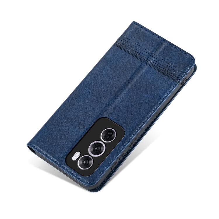 For OPPO Reno12 Global AZNS Magnetic Calf Texture Flip Leather Phone Case(Dark Blue) - Reno12 Cases by AZNS | Online Shopping South Africa | PMC Jewellery | Buy Now Pay Later Mobicred