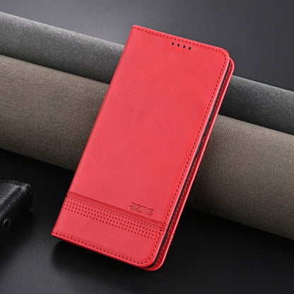 For OPPO Reno12 F 4G AZNS Magnetic Calf Texture Flip Leather Phone Case(Red) - Reno12 F Cases by AZNS | Online Shopping South Africa | PMC Jewellery | Buy Now Pay Later Mobicred