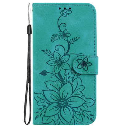 For Google Pixel 9 Pro Lily Embossed Leather Phone Case(Green) - Google Cases by PMC Jewellery | Online Shopping South Africa | PMC Jewellery | Buy Now Pay Later Mobicred