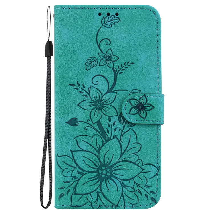 For Infinix Hot 40 / Hot 40 Pro Lily Embossed Leather Phone Case(Green) - Infinix Cases by PMC Jewellery | Online Shopping South Africa | PMC Jewellery | Buy Now Pay Later Mobicred