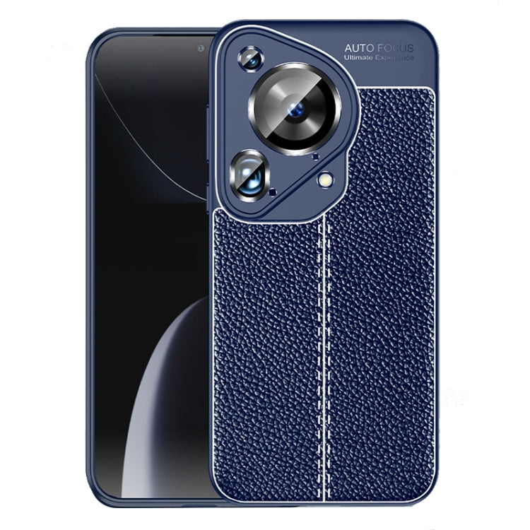 For Huawei Pura 70 Ultra Litchi Texture TPU Shockproof Phone Case(Blue) - Huawei Cases by PMC Jewellery | Online Shopping South Africa | PMC Jewellery | Buy Now Pay Later Mobicred