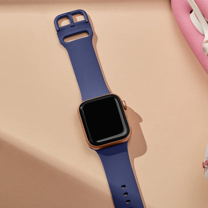 For Apple Watch SE 2023 40mm Pin Buckle Silicone Watch Band(Violet Gray) - Watch Bands by PMC Jewellery | Online Shopping South Africa | PMC Jewellery