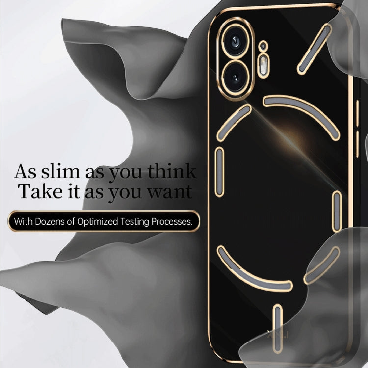 For Nothing Phone 2 XINLI Straight Edge 6D Electroplate TPU Phone Case(White) - More Brand by XINLI | Online Shopping South Africa | PMC Jewellery | Buy Now Pay Later Mobicred