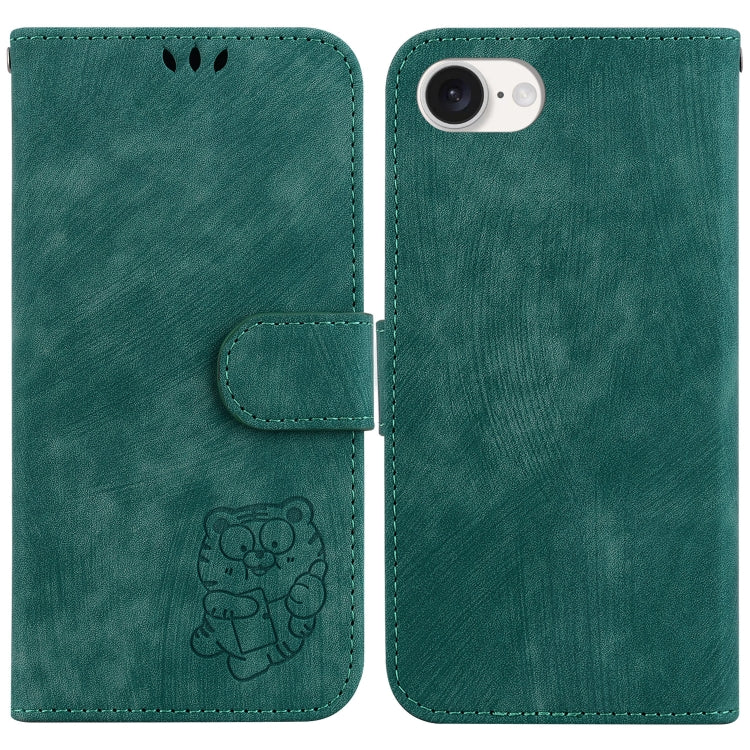 For iPhone SE 2024 Little Tiger Embossed Leather Phone Case(Green) - More iPhone Cases by PMC Jewellery | Online Shopping South Africa | PMC Jewellery | Buy Now Pay Later Mobicred