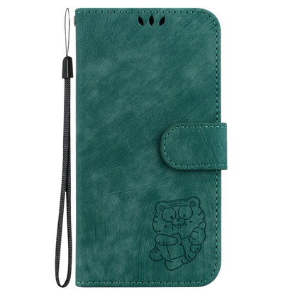 For iPhone SE 2024 Little Tiger Embossed Leather Phone Case(Green) - More iPhone Cases by PMC Jewellery | Online Shopping South Africa | PMC Jewellery | Buy Now Pay Later Mobicred