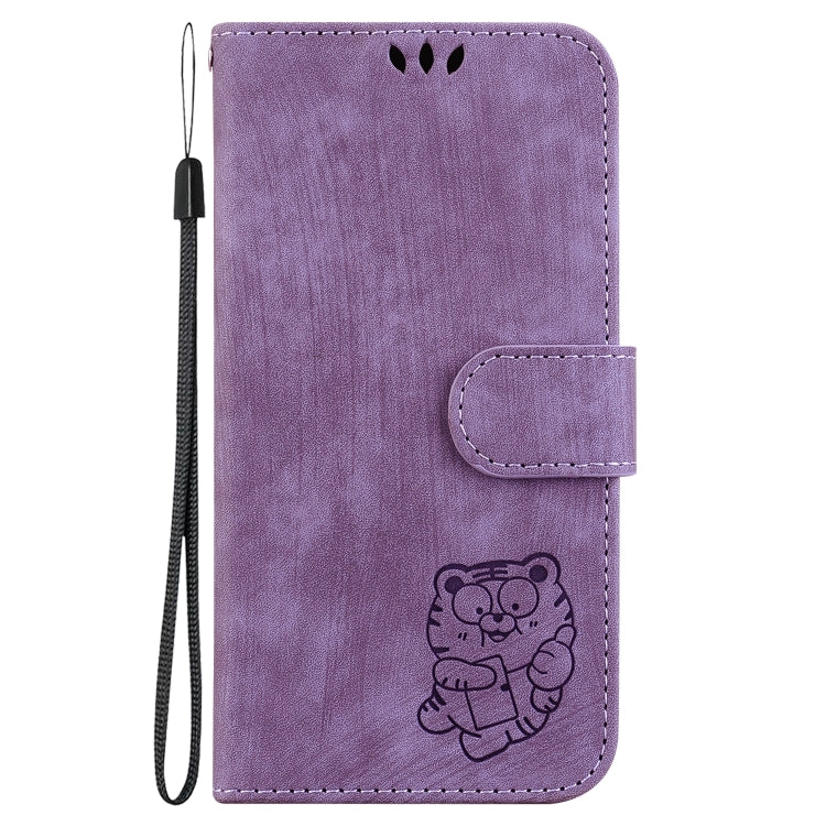 For iPhone 16 Little Tiger Embossed Leather Phone Case(Purple) - iPhone 16 Cases by PMC TechLife | Online Shopping South Africa | PMC TechLife | Buy Now Pay Later Mobicred