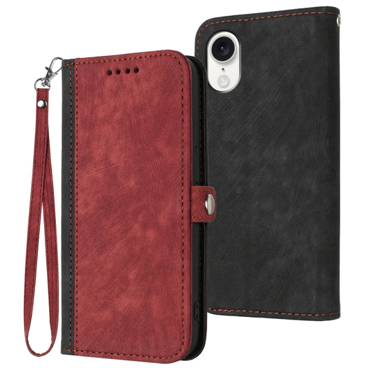 For iPhone SE 2024 Side Buckle Double Fold Hand Strap Leather Phone Case(Red) - More iPhone Cases by PMC Jewellery | Online Shopping South Africa | PMC Jewellery | Buy Now Pay Later Mobicred