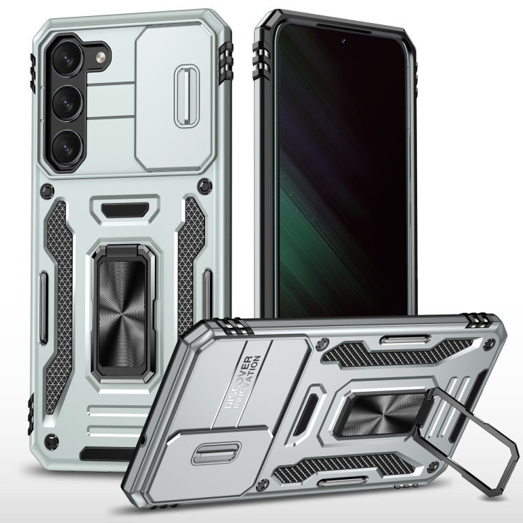 For Samsung Galaxy S24+ 5G Armor PC + TPU Camera Shield Phone Case(Grey) - Galaxy S24+ 5G Cases by PMC TechLife | Online Shopping South Africa | PMC TechLife | Buy Now Pay Later Mobicred