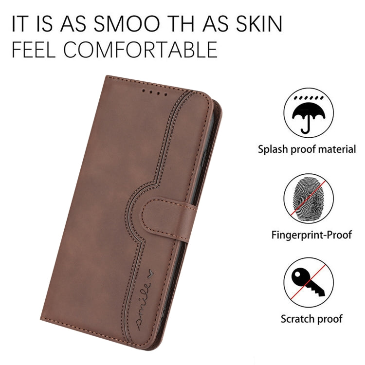For Huawei Pura 70 Heart Pattern Skin Feel Leather Phone Case(Brown) - free shipping - PMC Jewellery - Order now!