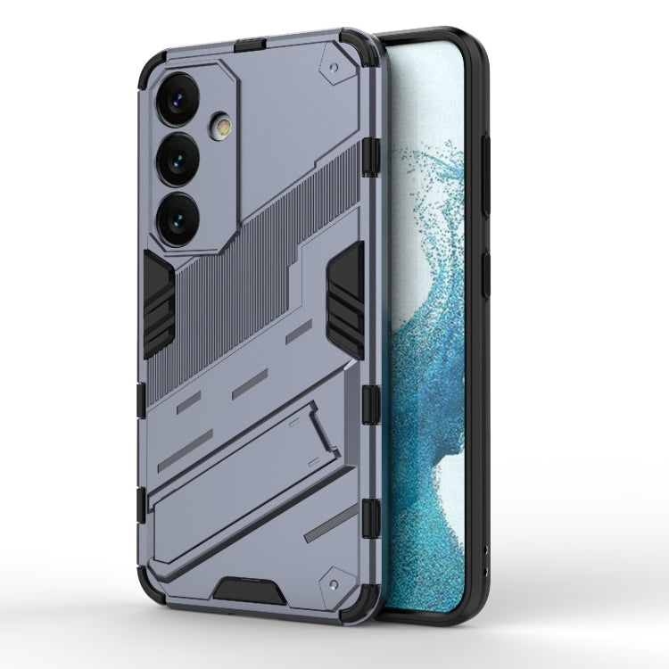 For Samsung Galaxy S24 5G Punk Armor 2 in 1 PC + TPU Shockproof Phone Case with Invisible Holder(Grey) - Galaxy S24 5G Cases by PMC Jewellery | Online Shopping South Africa | PMC Jewellery